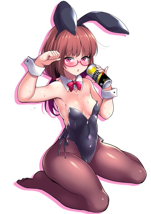 #花ねこイラスト 
バニーハナザーさん色塗りできた! 花沢ねこさん @instant_cat_v  おたおめです!! 