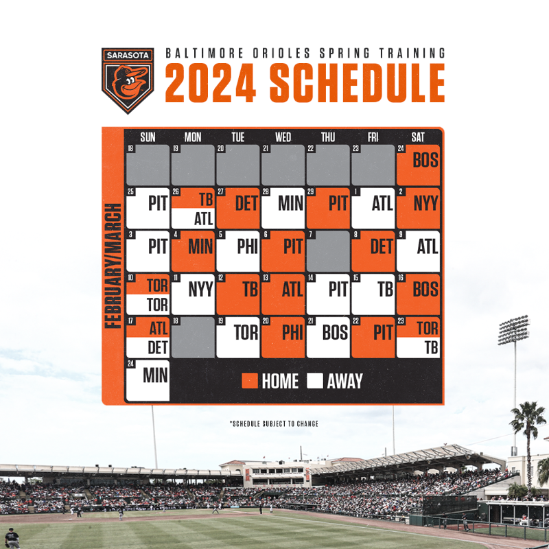 Baltimore Orioles on X Here's a look at our 2024 Spring Training