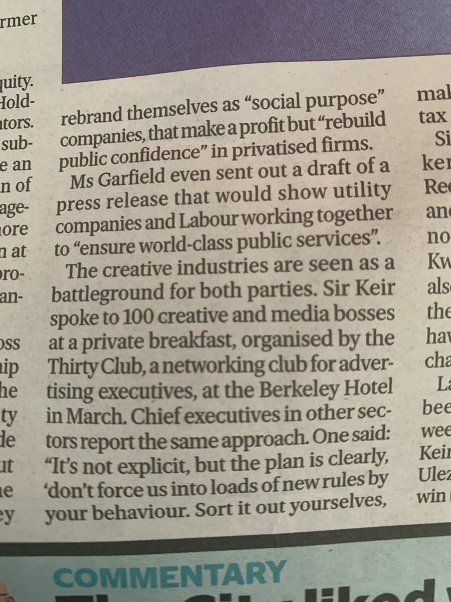 comrade_kumar_'s tweet photo. The article says Labour received £5.8m from the City in first 3 months of 2023 by promising to cut spending, cut programs, never nationalise and bolster profits in public utilities, reduce regulation, reduce corporate taxes - in sum: be better servants to the city than the Tories https://t.co/BE3Cc1YCMK