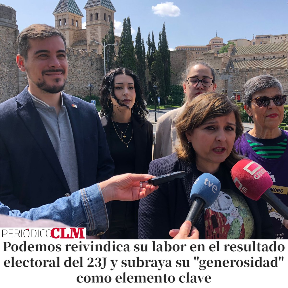 PodemosCLM's tweet photo. Gracias a @Podemos fue posible el gobierno de coalición progresista desde el que hemos trabajado los avances feministas y sociales. Ha sido la clave para frenar al fascismo y visibilizarlo hubiera ayudado. Nuestro compromiso es reeditarlo para seguir construyendo derechos https://t.co/i6YKGEoXoy