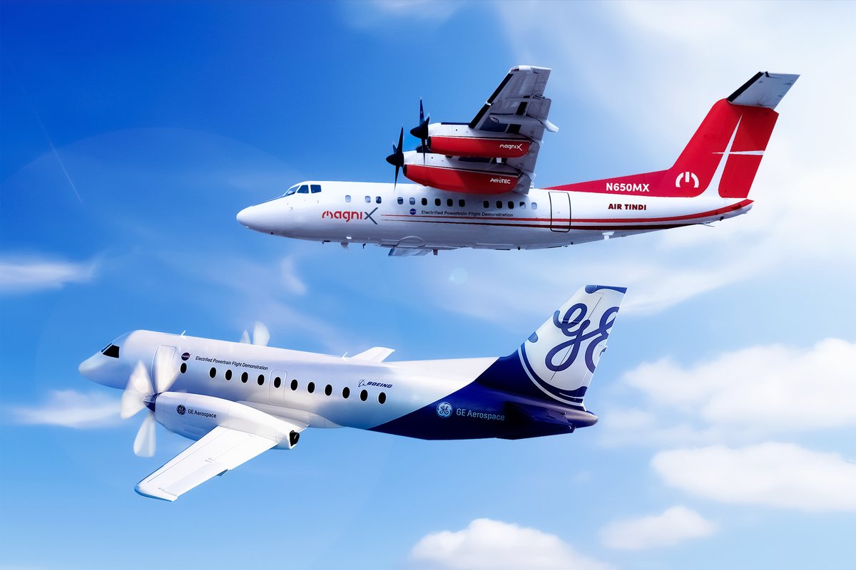 We’re working with the aviation industry to make hybrid electric propulsion a reality. Today with GE Aerospace and magniX, we’re unveiling new paint schemes for two new aircraft in development with @NASAAero.

AvGeek out on the details of our Electrified Powertrain Flight