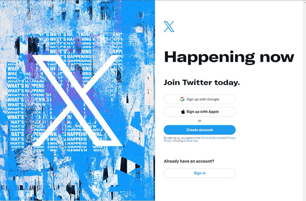 there's. so much going on here.
-"WHAT'S HAPPENING" over and over like scrawls in a murder house
-X here but not here
-"join Twitter today"