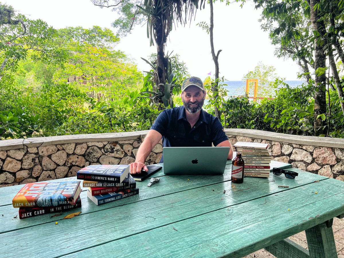 JackCarrUSA's tweet image. A picture from @GoldenEyeResort – writing away on James Reece Seven.  

I thought it fitting to work on book seven in the birthplace of Ian Fleming’s James Bond 007. 
 
There are a few nuggets for fans of Fleming and Bond in the pages of this novel. 
 
James Reece Seven hits…