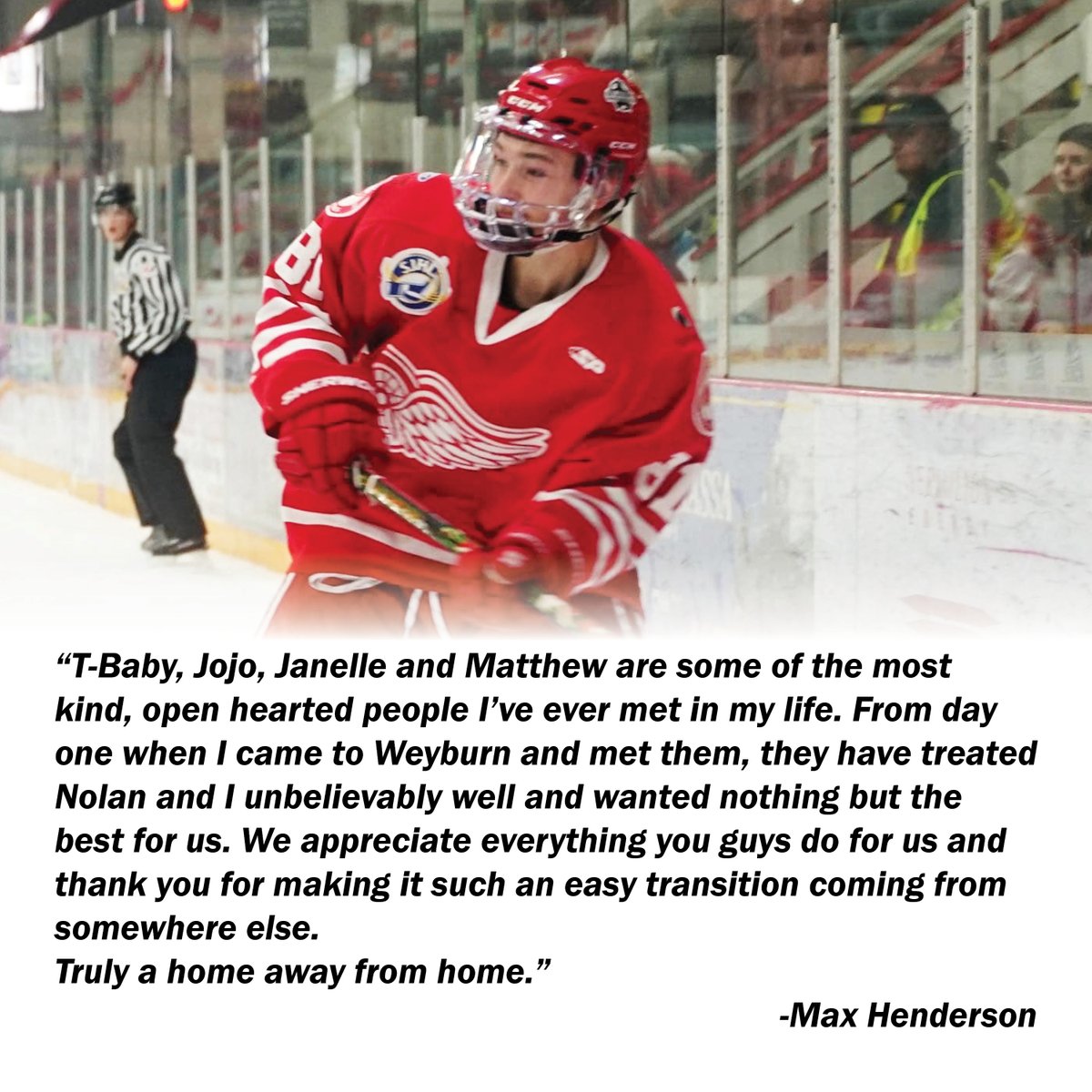 weyburnredwings's tweet photo. THANK YOU TO OUR BILLETS

Thanks the TRENT AND JOANNE DAUNHEIMER family for housing and letting our guys win more than few card games!

Contact billet coordinator Alyssa Hanson to learn more!
alyssakaczmar@gmail.com or 306-536-7187

#WeyburnRedWings #SJHL #BilletFamily https://t.co/qhRWa8cbk8