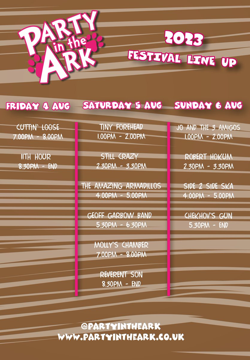 PartyInTheArk's tweet photo. Presenting our official #PartyintheArk2023 line up 🎵 Who are you looking forward to seeing? https://t.co/tWwPuoZ8A2