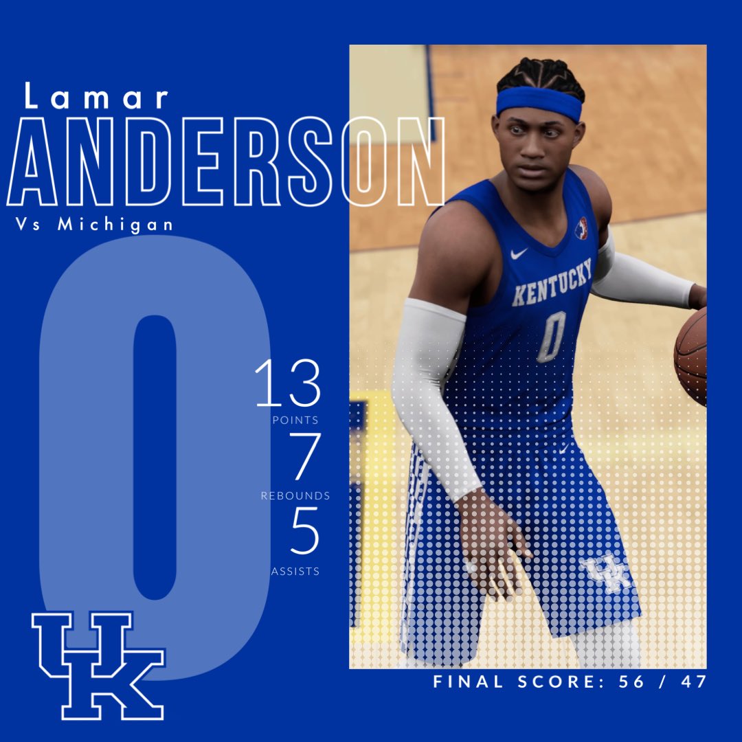 UK vs Michigan POTG…. Lamar Anderson !!!
