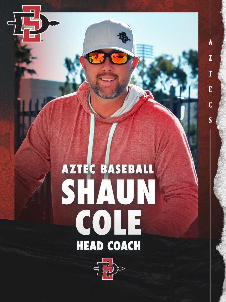 Congrats to Shaun Cole (@CoachCole05), who was elevated to head coach on Tuesday! Cole becomes just the sixth head coach in the 85-year history of our program. #GoAztecs ⚾️ 🔴 ⚫️ 📰 Story: tinyurl.com/3x35t52a