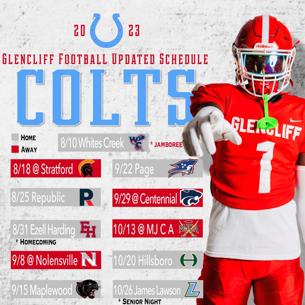 ‼️UPDATED SCHEDULE‼️
#RunWithTheColts
#RedStampede
#BlueStorm