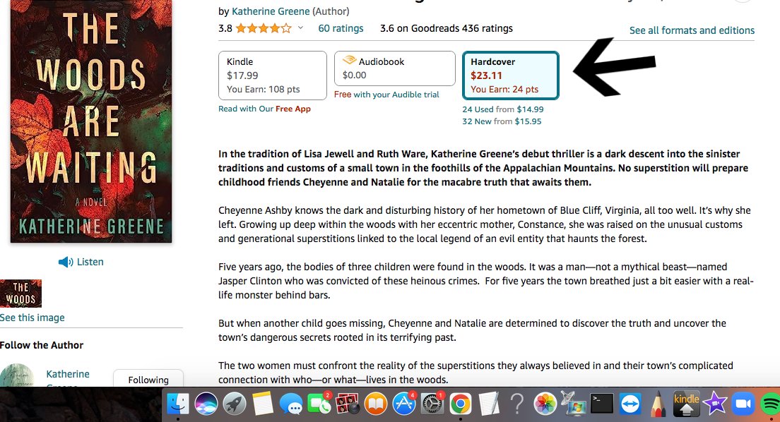 So it looks like the hardback of our new release, THE WOODS ARE WAITING, is on sale in the US Amazon store. Not sure for how long. Go pick up your copy! 

#thrillerbooks #southerngothic #appalachianlegends #spookyread

amazon.com/Woods-are-Wait…