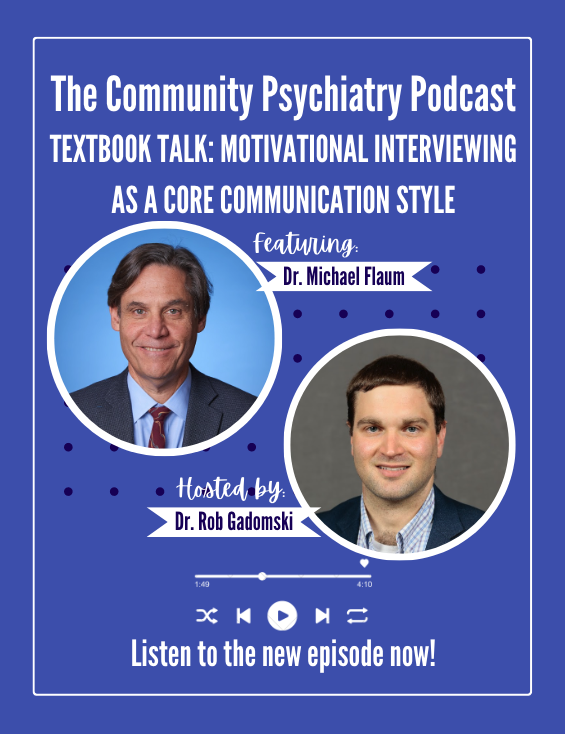 AACP123's tweet photo. 🔊 The 5th episode of The Community Psychiatry Podcast is available on Spotify and Apple Podcasts!

https://t.co/eCDfEp4Xis

#psychtwitter #MedTwitter https://t.co/vx1xqDEzpv