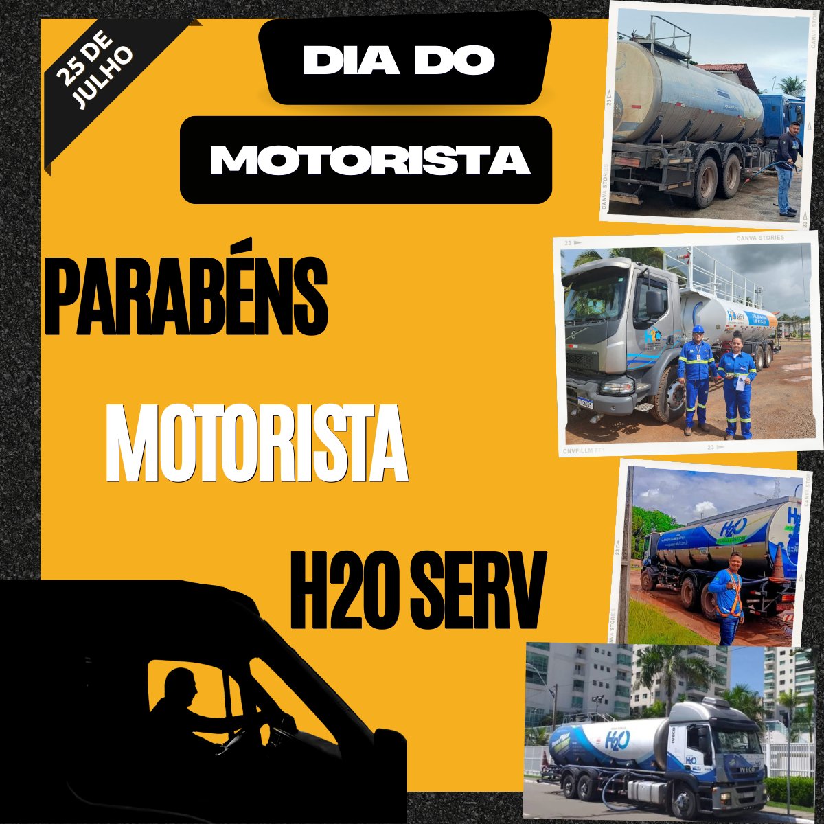 h2oservBR's tweet photo. Nesta data especial, homenageamos com gratidão os motoristas dedicados da H2O SERV, q conduzem nossos veículos com habilidade e comprometimento, levando água potável com segurança para quem mais precisa. Nosso profundo agradecimento, parabéns pelo Dia do Motorista! 🚚💧 #H2oServ https://t.co/AynpOuwcGo