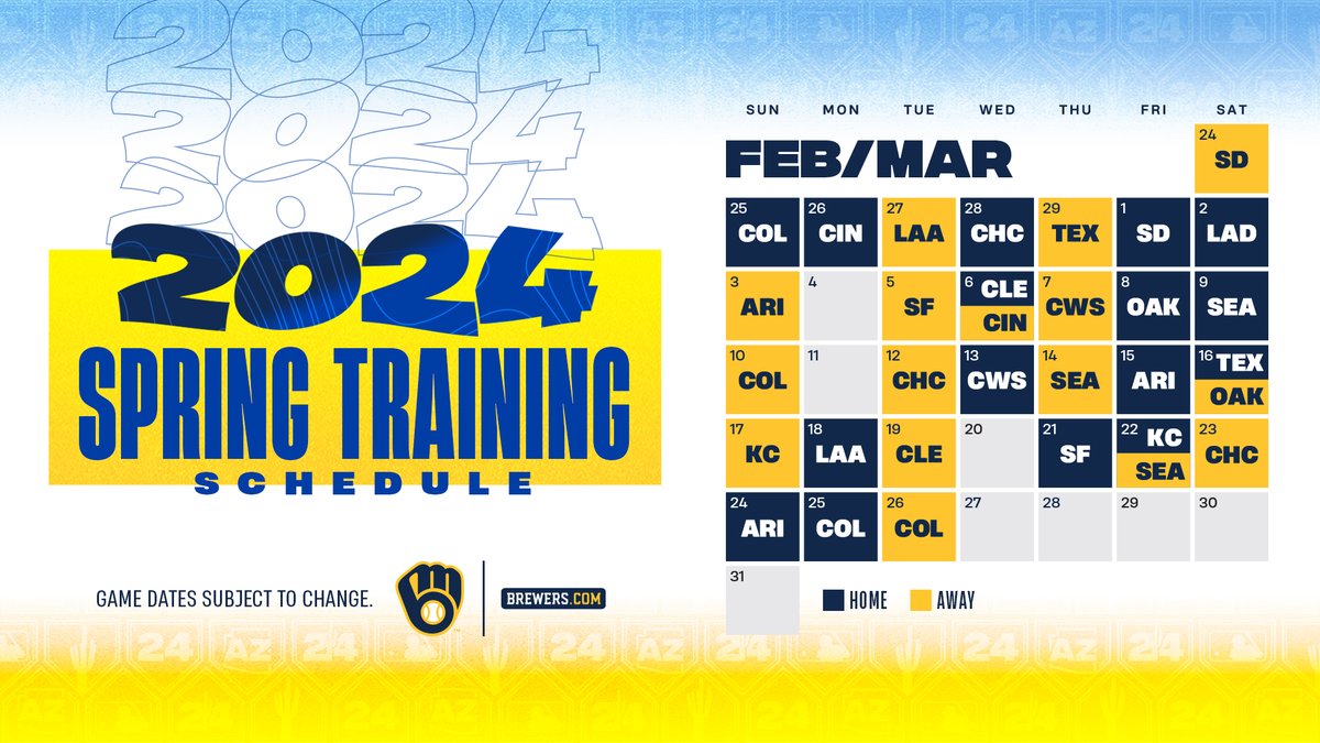 Milwaukee Brewers Spring Training Schedule 2024 Cora Meriel