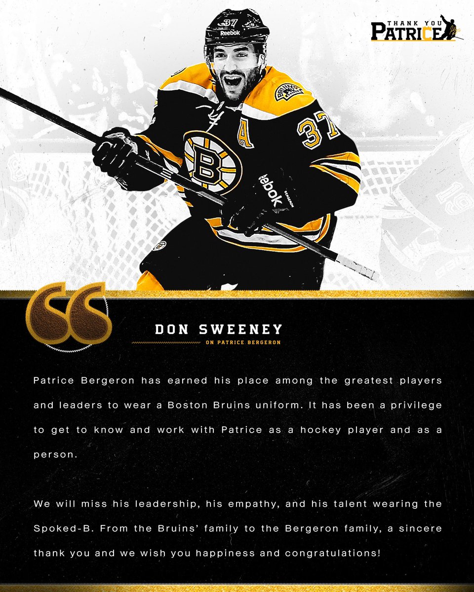 NHLBruins's tweet photo. Among the greatest to don the Spoked-B.

#MerciBergy https://t.co/hbFS3E98et