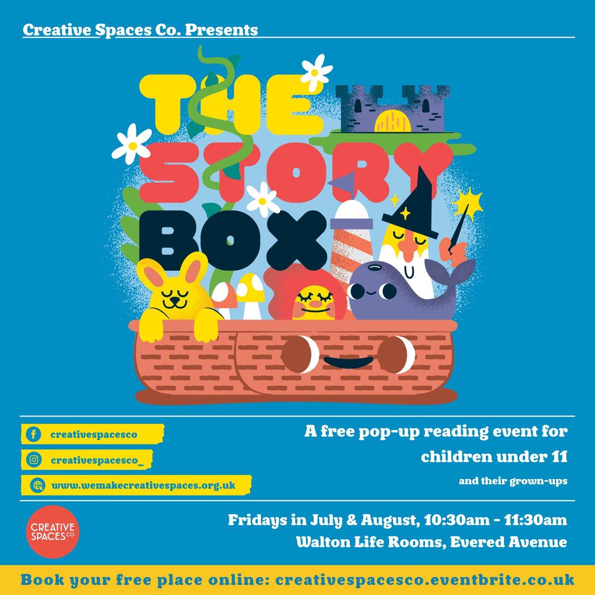 The Story Box brings books to life through storytelling, music, games and crafts for children under-11 and their grown-ups! Come along to The Life Rooms every Friday from 10:30am @createspacesco