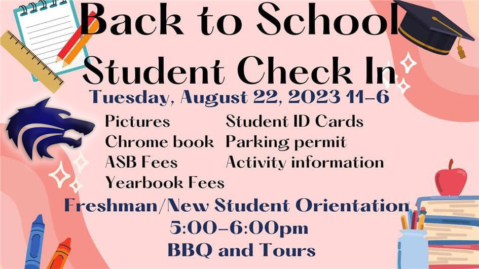 CdaSchools's tweet photo. Lake City High School student check in, August 22, 2023 from 11-6 pm.  Freshman and new student orientation 5-6 pm. @LCHSUnited https://t.co/bcOfSZ2HYr