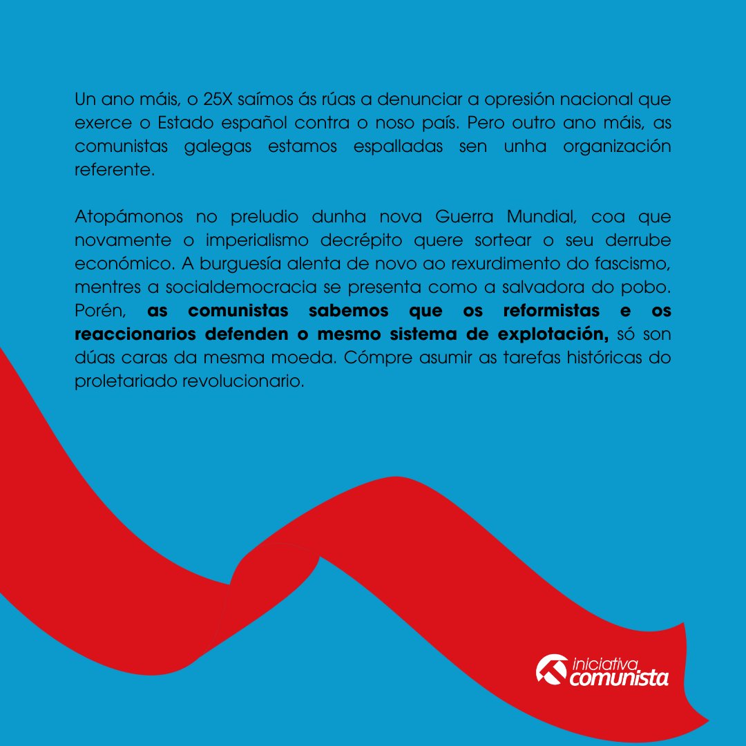 IC_Galiza's tweet photo. Derroquemos ao sistema capitalista, derroquemos ao Estado español. Precisamos da organización independente do proletariado:

Construamos o Partido, academos a verdadeira independencia! https://t.co/eXoMPHY8a6