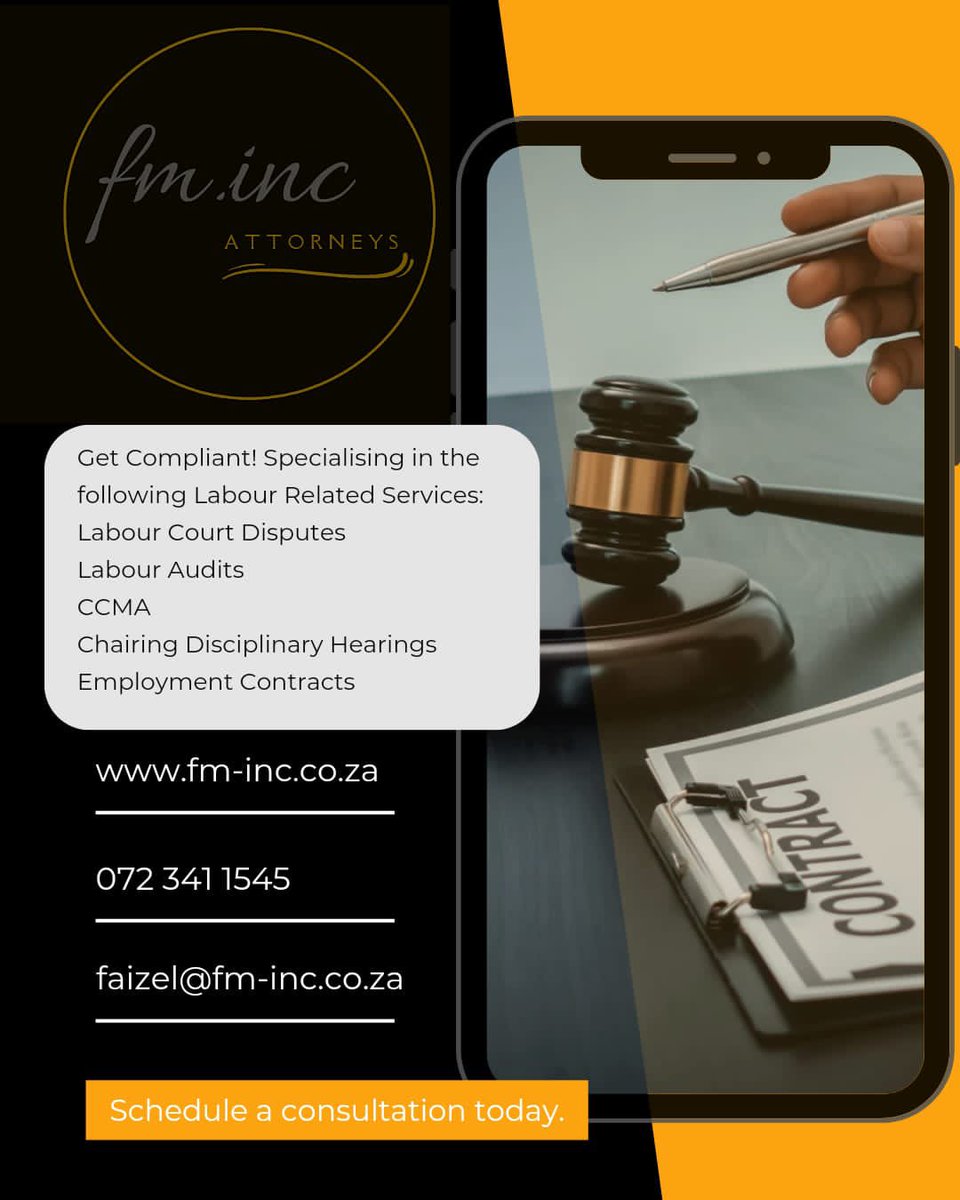 AttorneysFm's tweet photo. Labour lawyer Johannesburg. https://t.co/WhreI9mrvU