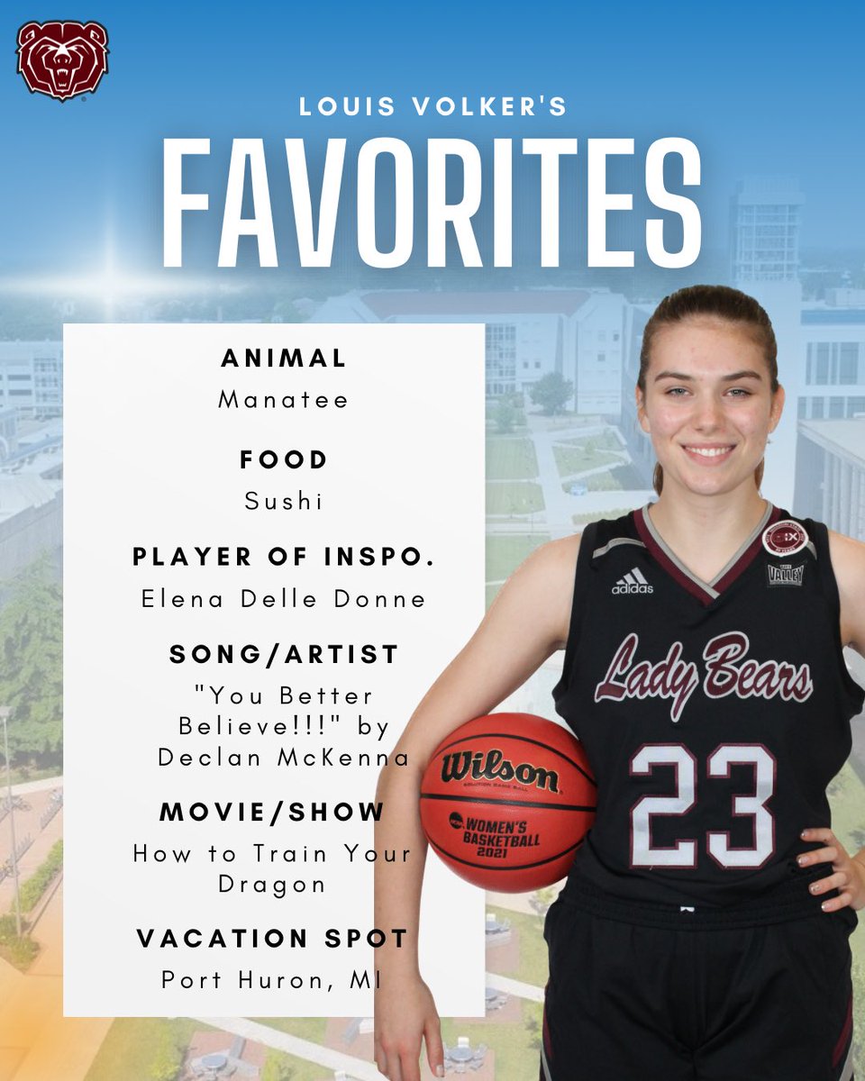 Attention, Lady Bears Family!

Get to know your 2023-2024 Lady Bear Rookies!🔥 Part ✌️ 

#MSULadyBears | <a href="/OgradyBlake/">Blake ogrady</a> <a href="/louis_volker03/">Louis Volker</a>