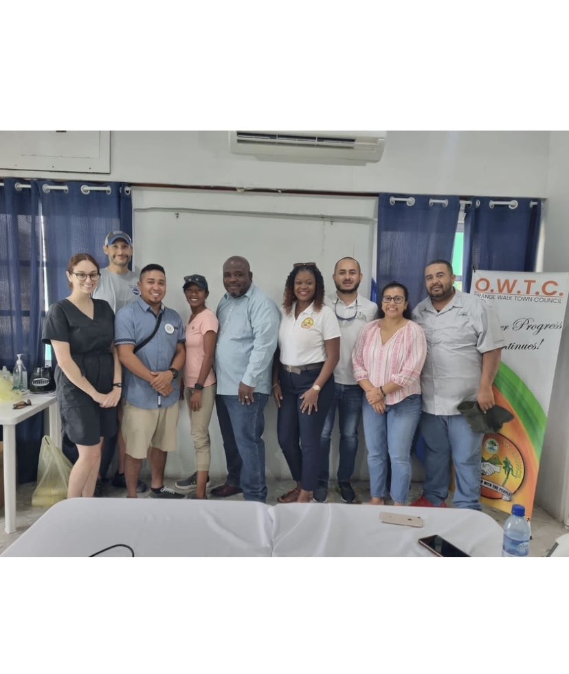 CrocResCoal's tweet photo. CRC Biologist Jonathan Triminio met with the Orange Walk Town Council to present the prelim findings of the New River project. While Year 2 of this comes to an end, there is a lot more work to be done, and collaborating with the local Gov’t is key for the success of this project. https://t.co/CQYOQKTdK7