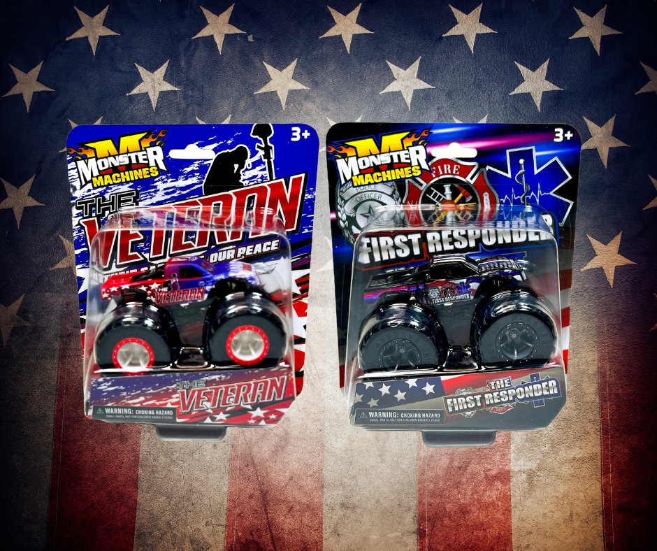 🚨Introducing the ultimate heroes of the toy world: The Veteran and First Responder Monster Truck Toys!💥 Order today at wilsonextremesports.com/store and let the adventures begin! #monstertruck #monstertrucks #monsterjam