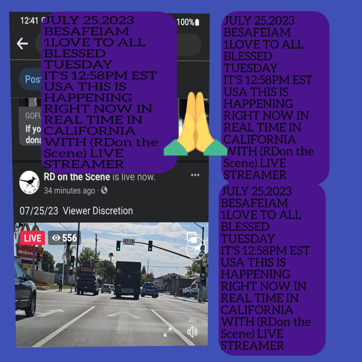 7-25-23 1LOVE TO ALL #JULY25TH #JesusIsAlive #Tuesday #JoyTrain #VerseOfTheDay #policescanners #LIVESTREAM #USA #California #Firefighters #EMTS #Police #FreedomOfInformationAct #hamradio #RDontheScene #LiveStreamers #CBRadios #livenews #