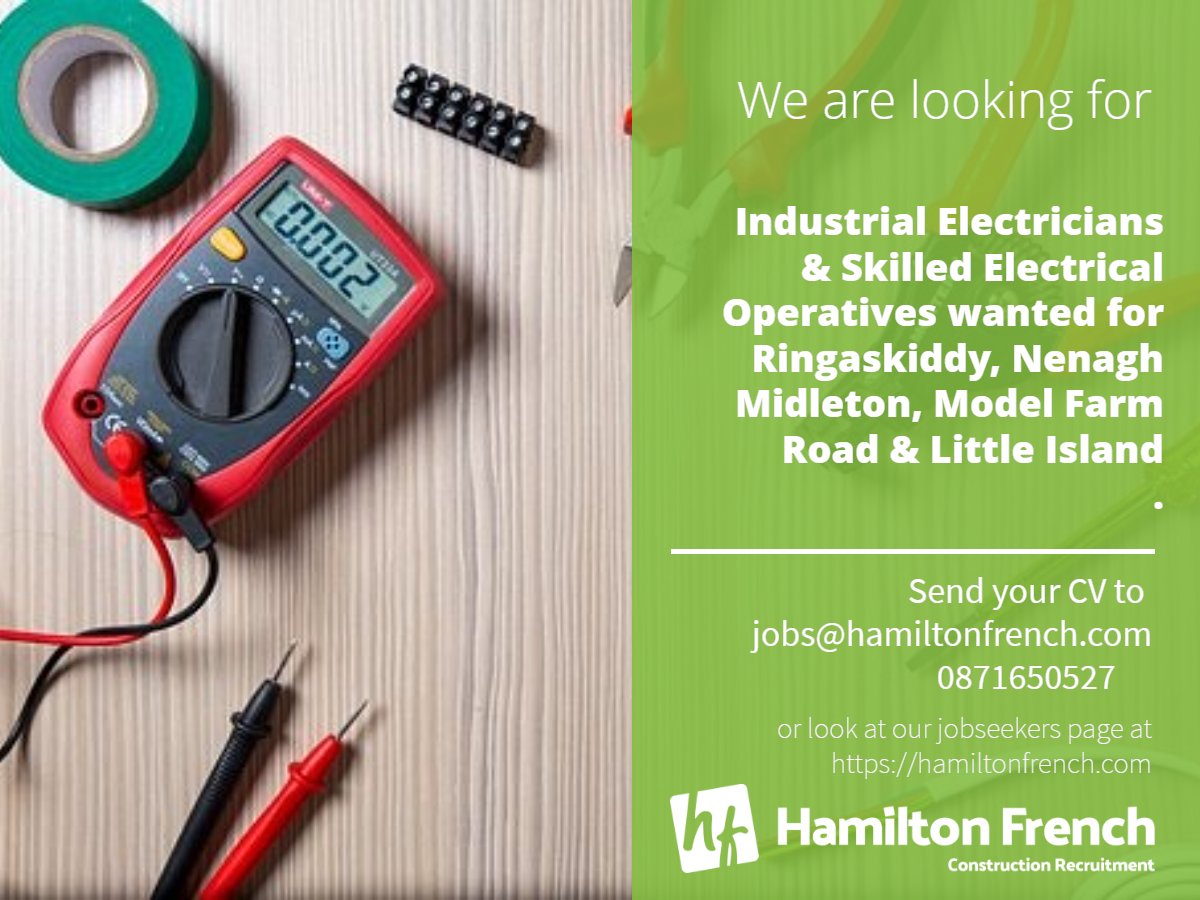 We are looking for teams for new projects in Cork & Tipperary.

#electricians #electricaljobs #Cork  #Tipperary #constructionrecruitment #irishjobs #jobfairy