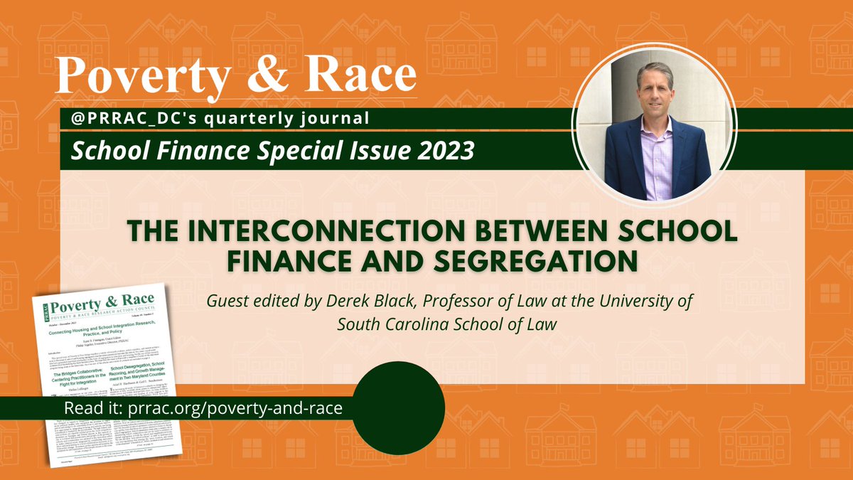 Our latest issue of #PovertyandRace, collab w/@diverse_schools + guest edited by @DerekWBlack @UofSCLaw, features a stellar lineup of research, policy & legal experts working at the intersection of school funding & segregation/integration. #edequity
prrac.org/newsletters/Ap…