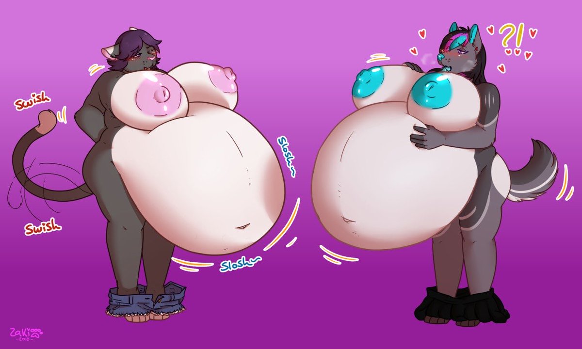 MegaBellyTime's tweet photo. Tiffany helping her friend Sonja discover just how much of a rush it is to have a swelling belly whenever you feel aroused. I think she likes it. ~

artwork by @shibberinos https://t.co/y7dVzIYAZa
