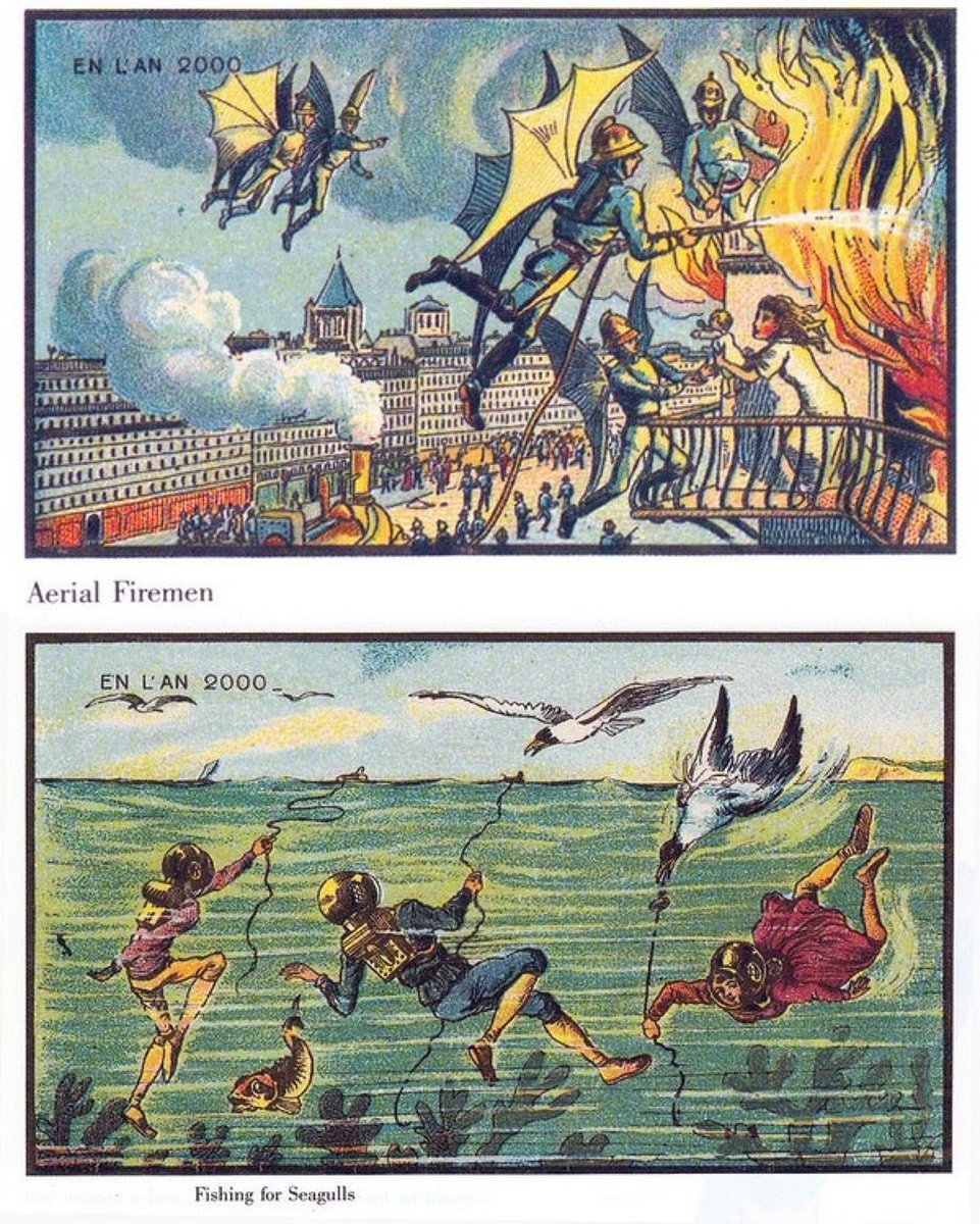 historyinmemes's tweet photo. Vision of the year 2000 by French artists in the early 1900s. https://t.co/oGYlpPLgNu