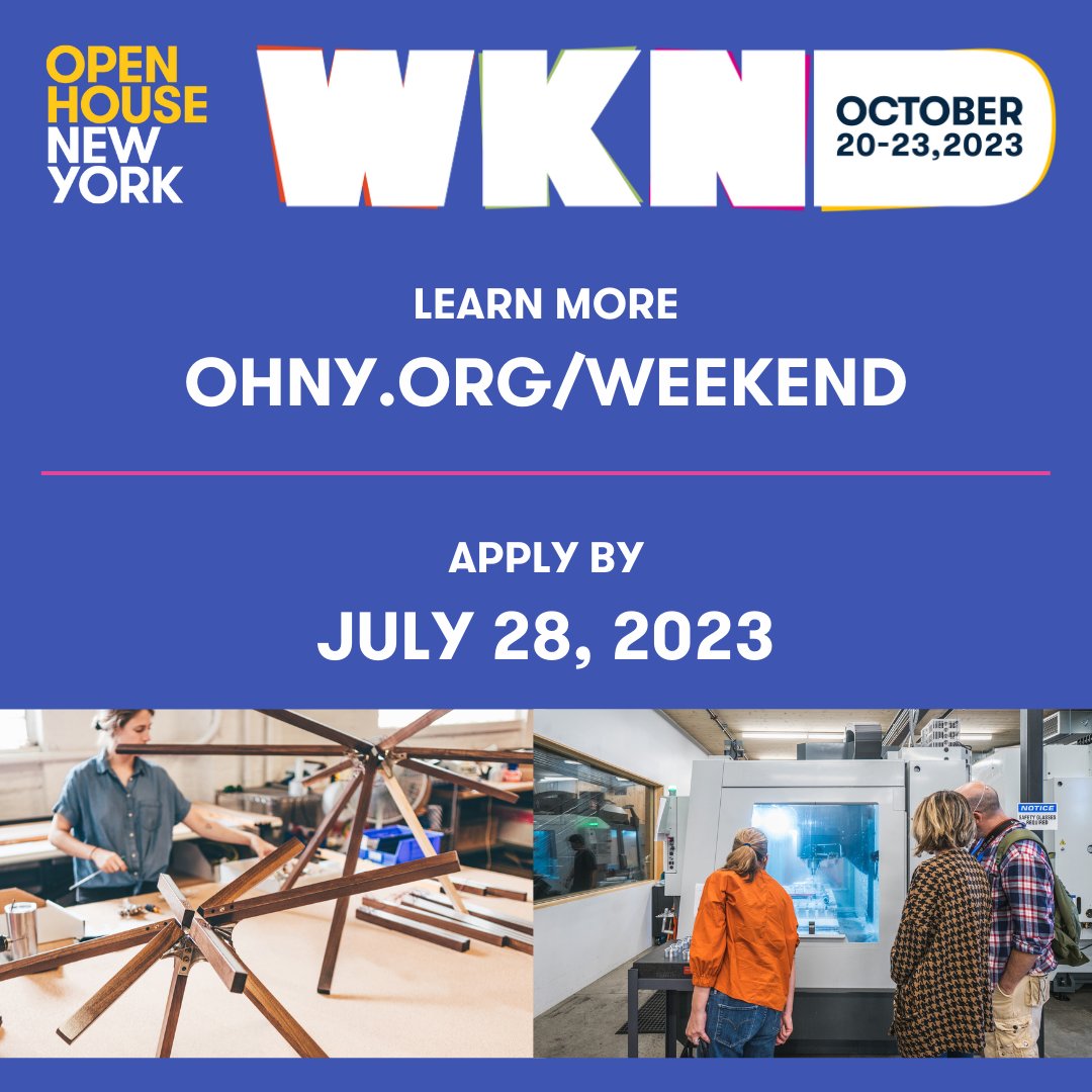 Made in NYC (@madeinnyc) on Twitter photo Open House New York (<a href="/ohny/">Open House New York</a>) has extended the deadline to register to host a factory tour this October! This is a special opportunity for manufacturers to showcase their workspaces, and provide the public a glimpse into urban manufacturing.
ohny.org/weekend/ Open House New York (<a href="/ohny/">Open House New York</a>) has extended the deadline to register to host a factory tour this October! This is a special opportunity for manufacturers to showcase their workspaces, and provide the public a glimpse into urban manufacturing.
ohny.org/weekend/