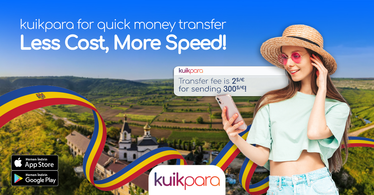 You are in the right place to send money to Moldova! 🇲🇩 Using the kuikpara application, you can transfer money up to 300$/€ with a cost of only 2$/€. Download now and enjoy sending money at advantageous prices! 🚀 #LessCostMoreSpeed
