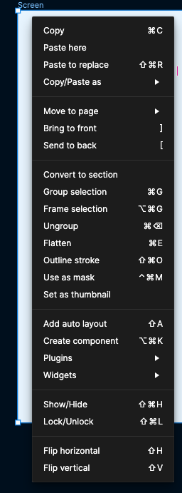 I wish I could right-click on a frame and get an option to share that frame. Instead I have to click on the frame, go to the share model, click link to selection, and then copy link. 

<a href="/figma/">Figma</a>