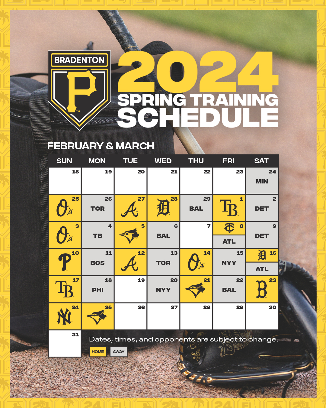 Pittsburgh Pirates on X: The 2024 Spring Training Schedule is here!   / X