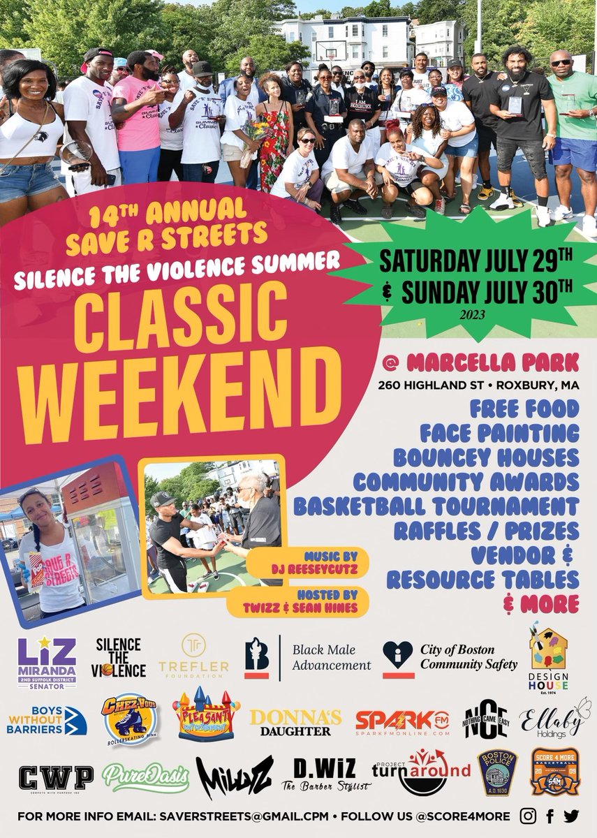 Join PROJECT TURNAROUND and all these other amazing community orgs this weekend 7/29 &amp; 7/30 for the biggest outdoor basketball tournament in the city and tons of fun for the whole family #SaveOurStreets #BOSTON