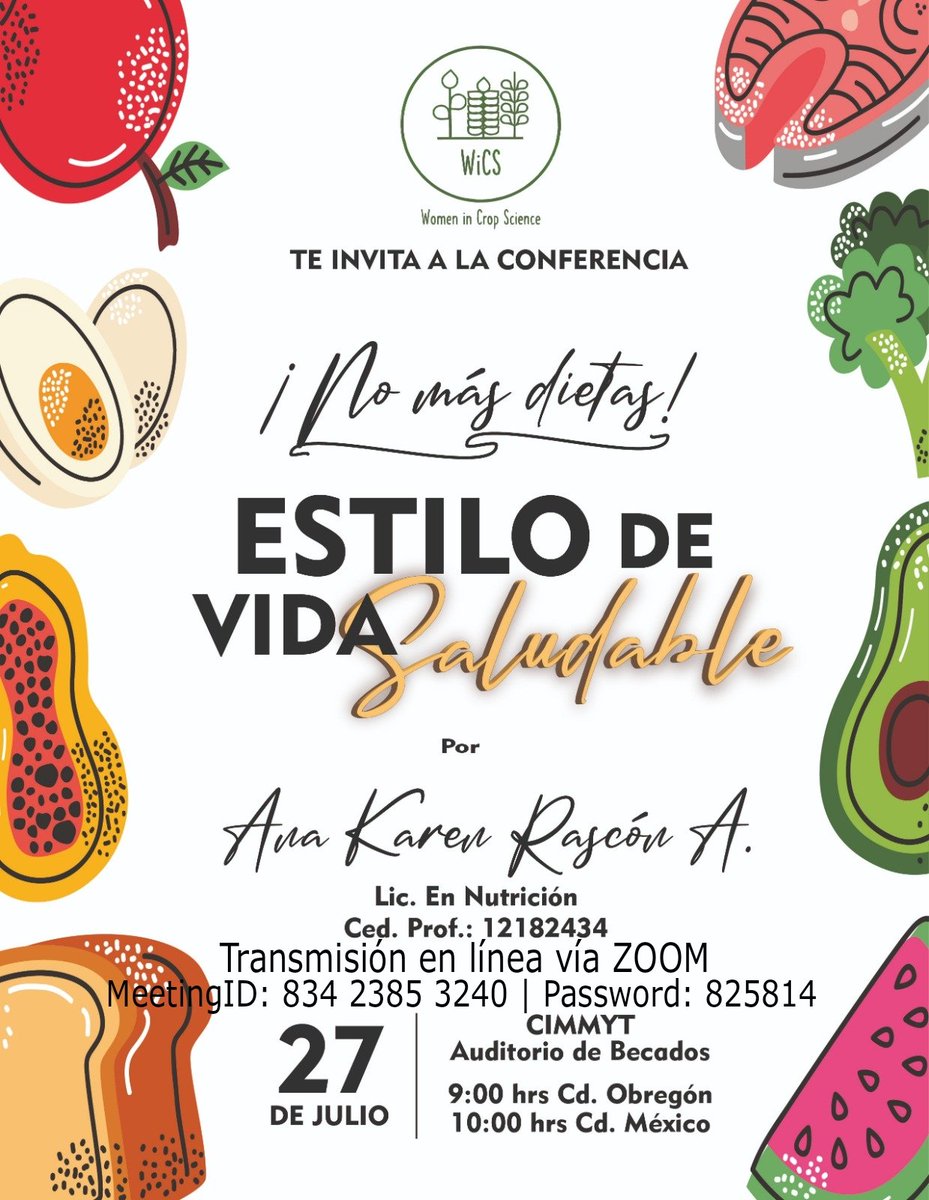 nayeli quiche (@nayeli_quiche) on Twitter photo Todos invitados a la transmisión en vivo de la conferencia "¡No más Dietas! Estilo de vida saludable" por Lic. Ana Karen que organizamos #WiCS de Obregon, Son, Mex.
📅Jueves 27 Jul 9AM SON/ 10:00AM CDMX
Zoom: us06web.zoom.us/j/83423853240?…
<a href="/JulieVlas/">Julie Van Vlasselaer</a> <a href="/AlisonRBentley/">Alison Bentley</a> Todos invitados a la transmisión en vivo de la conferencia "¡No más Dietas! Estilo de vida saludable" por Lic. Ana Karen que organizamos #WiCS de Obregon, Son, Mex.
📅Jueves 27 Jul 9AM SON/ 10:00AM CDMX
Zoom: us06web.zoom.us/j/83423853240?…
<a href="/JulieVlas/">Julie Van Vlasselaer</a> <a href="/AlisonRBentley/">Alison Bentley</a>