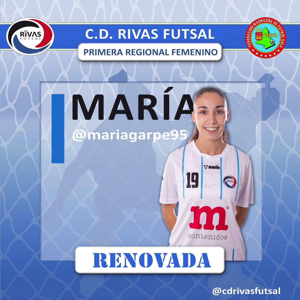 cdrivasfutsalfe's tweet photo. ⚽ RENOVACION PRIMERA REGIONAL. Otra de nuestras ilustres veteranas , María, continuara una temporada más con nosotr@s aportándonos sus goles y tu trabajo incansable. Gracias María !!! 👏👏
🤍🖤 @cdrivasfutsalfe https://t.co/YIs4ytjEA8