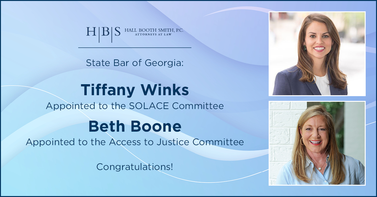Congratulations to Atlanta's Tiffany Winks and Brunswick's Beth Boone who have both been appointed to State Bar of Georgia committees! These groups help those who have a medical crisis in their family and give access to pro bono services to those in need.

#gabar #georgialaw