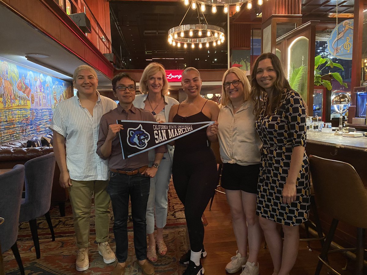 It was so much fun sharing memories, laughs, and inspiring reflections and updates in NYC with President <a href="/EllenNeufeldt/">Ellen Neufeldt</a> and amazing #CSUSM alumni—Audrey Juarez ‘13, Christian Motos ‘06, Joelle Miller ‘17, and Courtney Browne ‘08. Go Cougars!   🐾💙🙌🏼