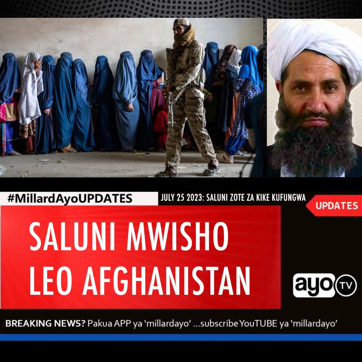 millardayo's tweet photo. Serikali ya Taifa la Afghanistan inayoongozwa na Taliban leo inatarajiwa kuyafunga Maduka ya urembo na saluni za kike zaidi ya elfu moja nchini humo ikidai pesa nyingi zinazotumika kwenye urembo zinasababishia hali ngumu kwa Familia masikini na pia baadhi ya huduma katika saluni hizo haziendani na maadili ya dini ya kiislamu.

DW Kiswahili inaripoti kuwa Wizara ya Kuamrisha Mema na Kuzuia Maovu nchini humo mwezi June mwaka huu ilitoa muda wa mwisho wa hadi leo kwa saluni zote kufungwa na kusisitiza kuwa muda huo ungewatosha Wafanyabiashara hao kumaliza kuuza au kutumia bidhaa zilizobakia.

Wizara hiyo imesema imetoa agizo hilo pia kwasababu vipodozi vingi vinawazuia Wanawake kutawadha vizuri kabla ya kuswali huku pia urembo mwingine kama kuongeza kope na kusuka nywele ukipigwa marufuku, Shirika la Habari la AFP limesema limeiona nakala yenye maagizo hayo ya mdomo ambayo yanatoka kwa Kiongozi Mkuu Hibatullah Akhundzada. #MillardAyoUPDATES