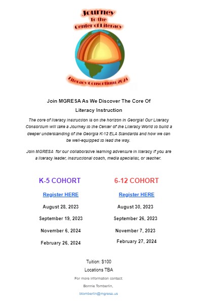 Join MGRESA As We Discover The Core Of
Literacy Instruction!!
K-5 ela.mgresa.org/LitCons24-k5-r…
6-12 ela.mgresa.org/LitCons24-612-…
<a href="/TomberlinBonnie/">Bonnie Tomberlin</a> <a href="/AlligoodJuli/">Juli Alligood</a> <a href="/daaj14/">Dr. Damita James</a>
