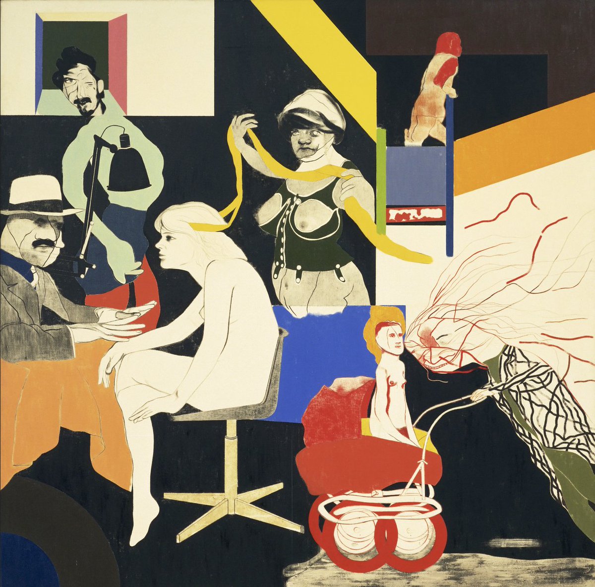 MAEGHTYoyo's tweet photo. Ronald B. Kitaj, "The Ohio Gang", 1964.
.
Kitaj est né en 1932 près de Cleveland et mort en 2007 à Los Angeles.
.
#kitaj #ronkitaj #popart #art #americanart #biennaledevenise #biennaledivenezia #cleveland #peintre #modernart #yoyomaeght https://t.co/u4SkI5igJP