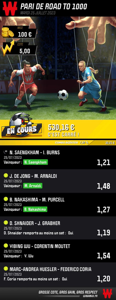 ElliotLecrivai1's tweet photo. ⁦@WinamaxSport⁩ merci de bien vouloir mettre le cash out merci. https://t.co/xZBUPa2bkD