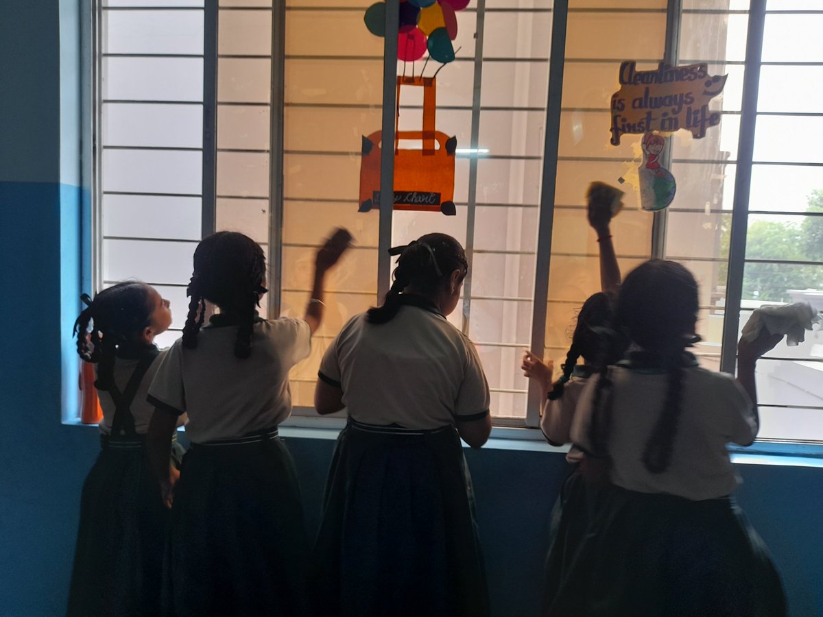 Grade - II students done activity realated SDG goals No. 3 (Good Health and well -being ) . Students clean their classrooms . This activity was  realted with EVS Chapter -6 (The clean and ideal house) Students learn about the cleanlines .<a href="/STSWSRAJGOMAL/">S.T.S. World School (Official)</a>