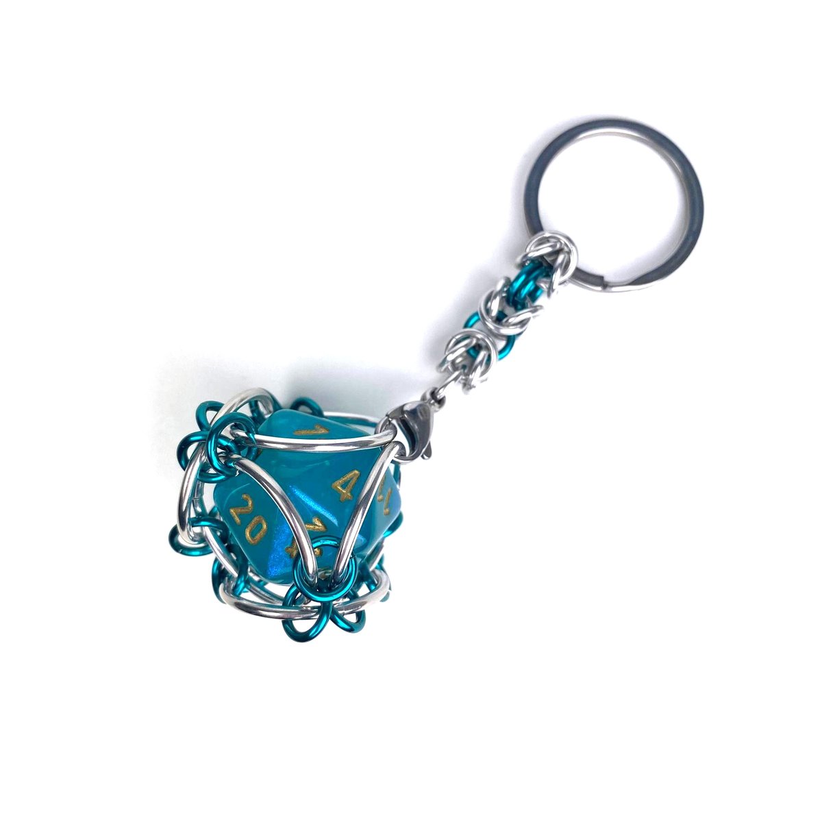 rpg_Em_'s tweet photo. Hey friends, huge sale happening over on my FB page atm, all my chainmaille goodies including D20 Keychains, Necklaces, Earrings and some full dice sets on sale for 50% off! https://t.co/7rywaEect8