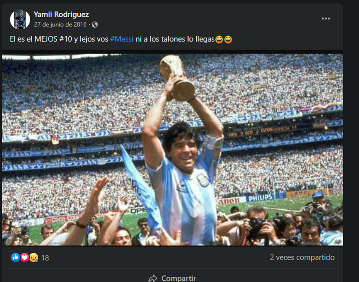 BetermoAlonso's tweet photo. No busquen la palabra "Messi" en el facebook de Yamila, ni el mas madridista... https://t.co/IGp6LmfHQj