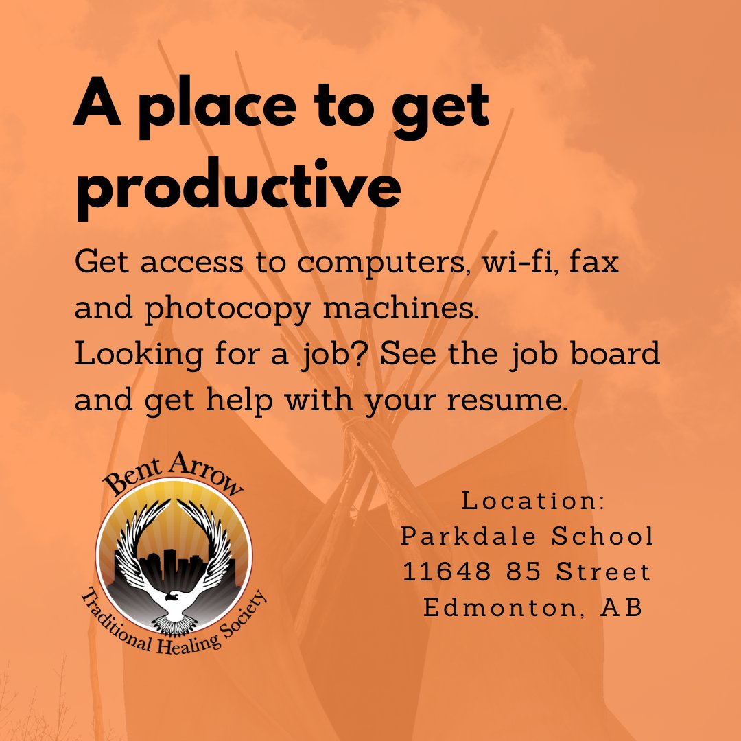 Unlock your potential at Bent Arrow's Employment Resource Centre! From computer basics to resume writing, job postings, interview skills, and email etiquette, we equip you for success. 

11648 85 Street NW, Edmonton, AB T5B 3E5

#DigitalSkills #CareerPreparation #BentArrowYEG