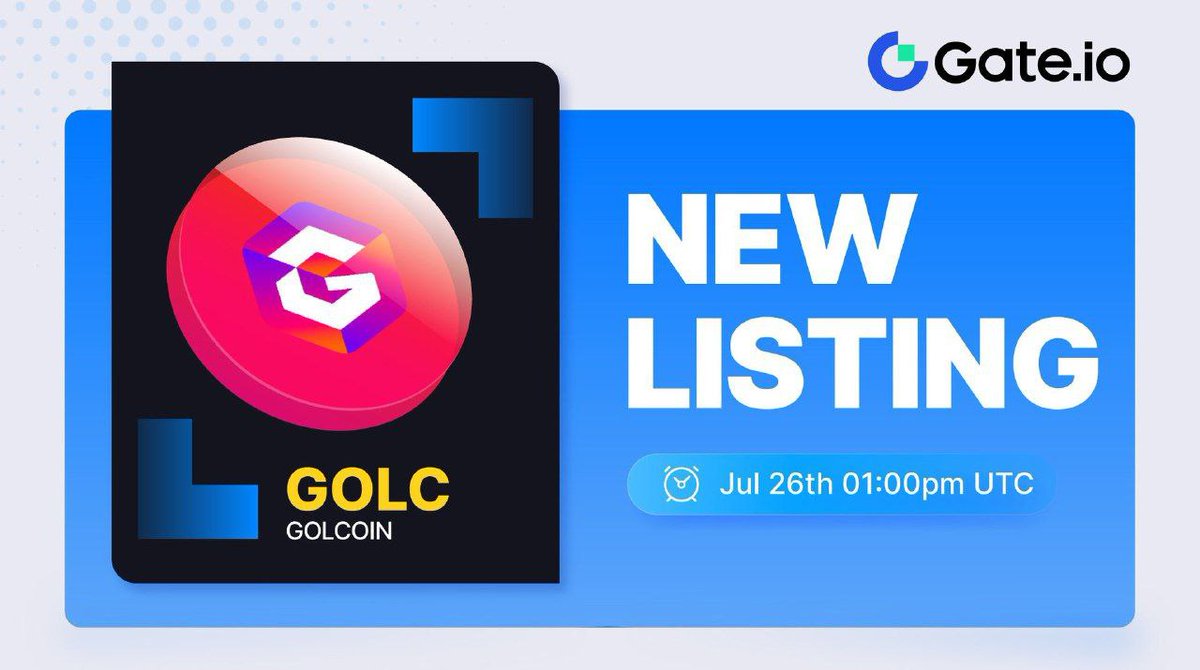 Gate_Russian's tweet photo. 📣 Новый листинг на https://t.co/0wvKO64C2u: Golcoin (GOLC)

🔸 Торговая пара: #GOLC / #USDT
🔸 Начало торгов: 16:00, 26 Июля по Москве

📈 Торгуйте #GOLC здесь: [ GOLC / USDT -  https://t.co/r816kJcte4 ]

🤓 Подробности: https://t.co/AOcRE1bGzc

#Gateio #NewListing https://t.co/Xp9r0addtR