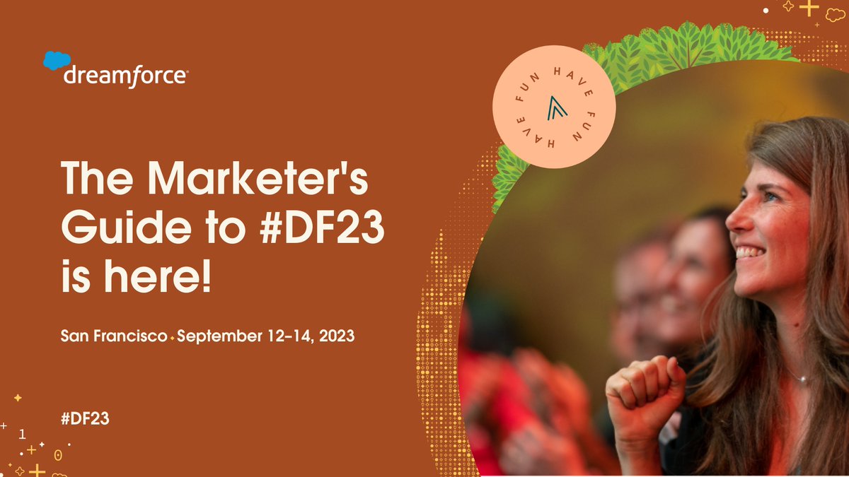 xahndra's tweet photo. The Marketer's ultimate guide to Dreamforce? It just dropped today! Discover a line-up of Dreamforce sessions tailor built to help you make customer magic: https://t.co/otVi1EjUEh #DF23 https://t.co/8oCfZVPDoI