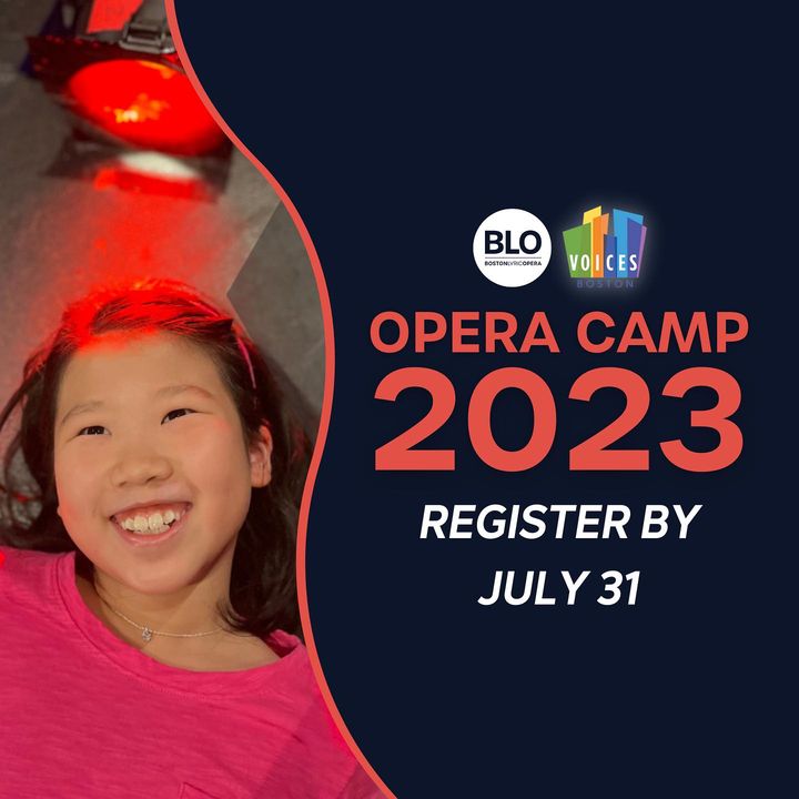 Boston Lyric Opera (@bostlyricopera) on Twitter photo Ignite your child's creativity at Opera Camp! For rising 3rd through 8th graders--August 14th-18th 9:30am-4:30pm (before and after care available)
REGISTER BY JULY 31! bit.ly/operacamp2023
Learn more here: blo.org/event/opera-boβ¦
#opera #operacamp #blo #boston <a href="/VoicesBoston/">VOICES_BOSTON</a> Ignite your child's creativity at Opera Camp! For rising 3rd through 8th graders--August 14th-18th 9:30am-4:30pm (before and after care available)
REGISTER BY JULY 31! bit.ly/operacamp2023
Learn more here: blo.org/event/opera-boβ¦
#opera #operacamp #blo #boston <a href="/VoicesBoston/">VOICES_BOSTON</a>
