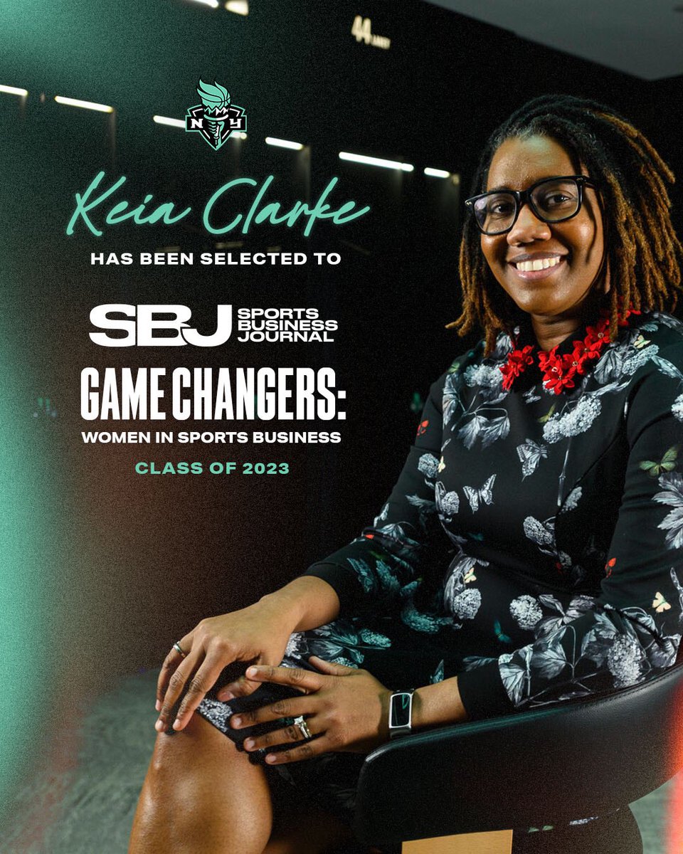 nyliberty's tweet photo. The Liberty has been making waves on and off the courtπ½HUGE congratulations to our CEO @KeiaClarke on being selected to @SBJ Game Changers: Women in Sports Business Class of 2023!! π https://t.co/JGPxY8rywH